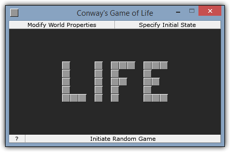 Screenshot of Conway's Game of Life